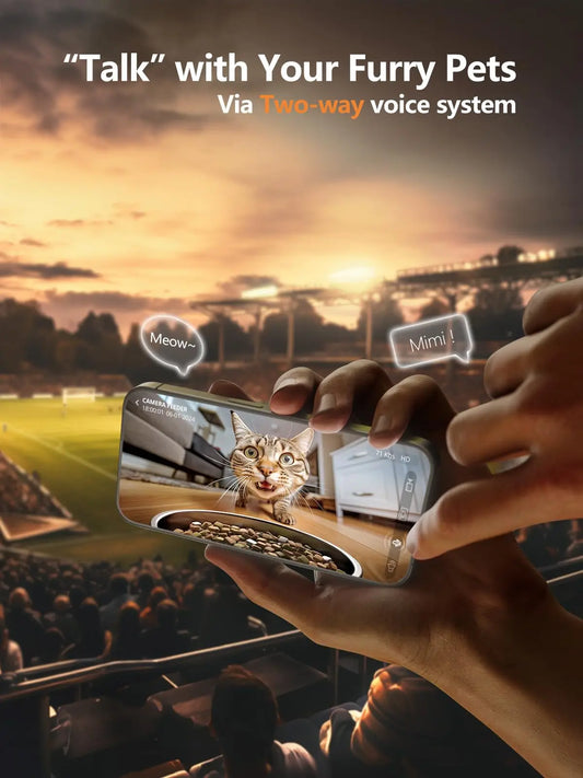 Automatic Pet Feeder with 1080P Camera – 8L Smart Food Dispenser with WiFi App Control & Voice Recorder | Cats & Dogs