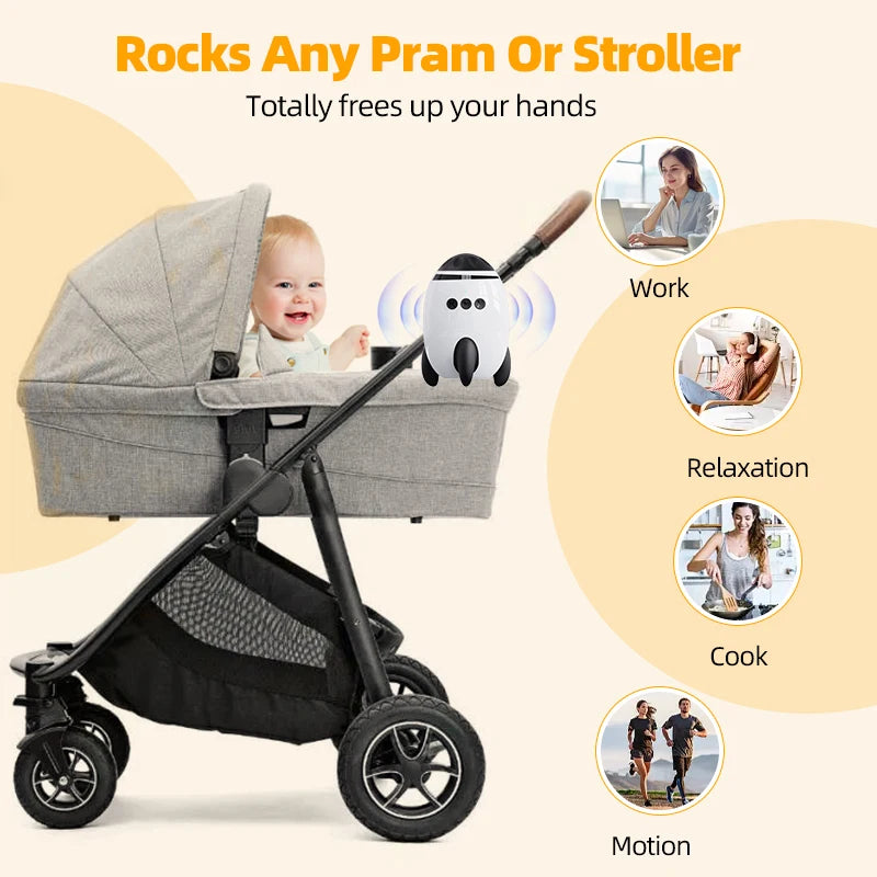 Portable Automatic Baby Rocker – Hands-Free Rocking Device for Pram & Stroller | Soothing Motion for Infants