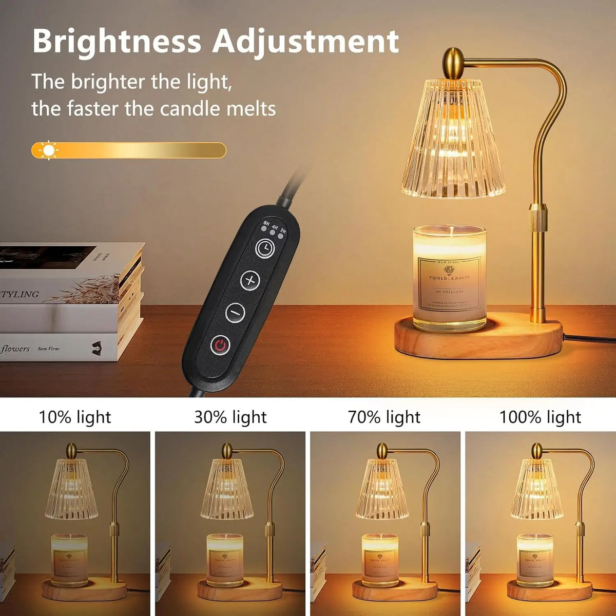 Candle Warmer Lamp With Timer Dimmer Adjustable Height Electric Wax Melter