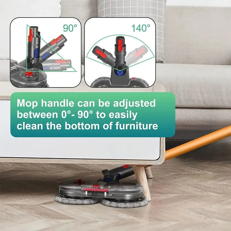 Electric Mop Attachment for Dyson V7/V8/V10/V11/V15 – Detachable Water Tank + 6 Mop Pads