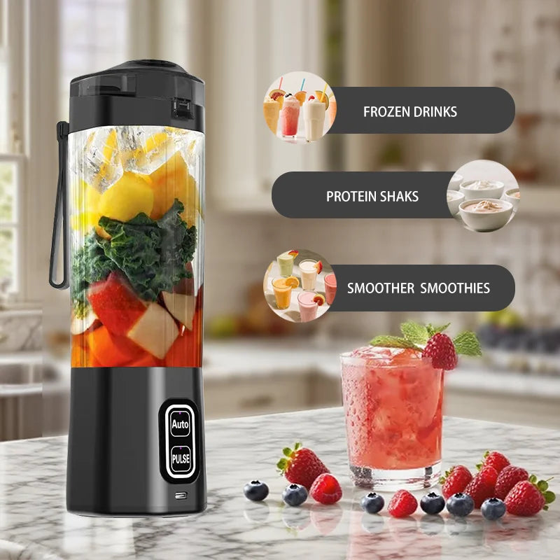 Portable USB Rechargeable Blender – 700ml | 6-Blade Fruit Mixer | Smoothies, Shakes & Juicing