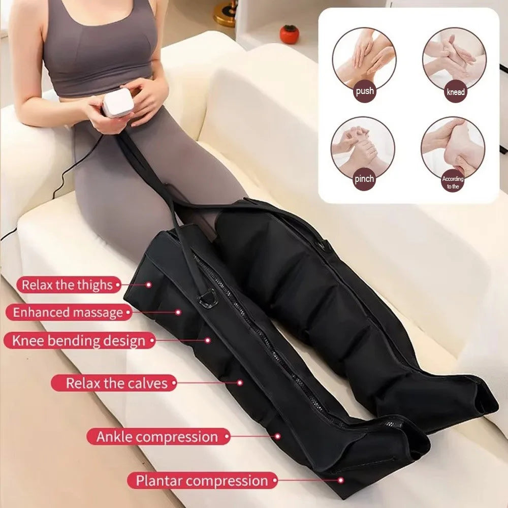 Electric Leg & Foot Massager – Pneumatic Compression | Thighs, Calves & Feet | Remote Control | Deep Relaxation