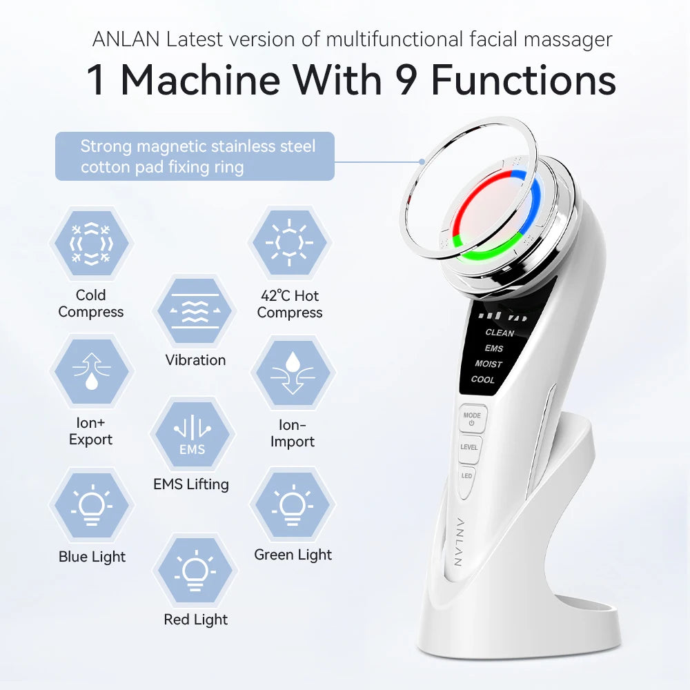 Microcurrent Face Lifting Device – Cold Therapy & Deep Cleaning | Anti-Aging Skin Rejuvenation | Rechargeable