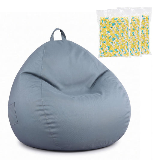 Artiss Indoor Outdoor Bean Bag Chair with Memory Foam Filling Grey