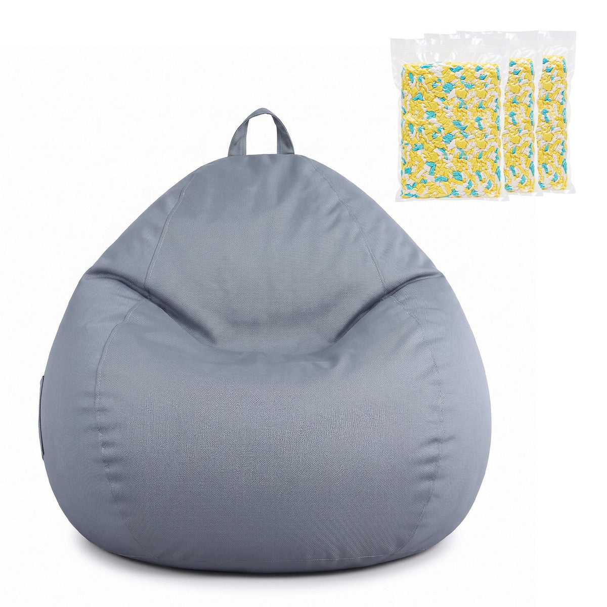 Artiss Indoor Outdoor Bean Bag Chair with Memory Foam Filling Grey