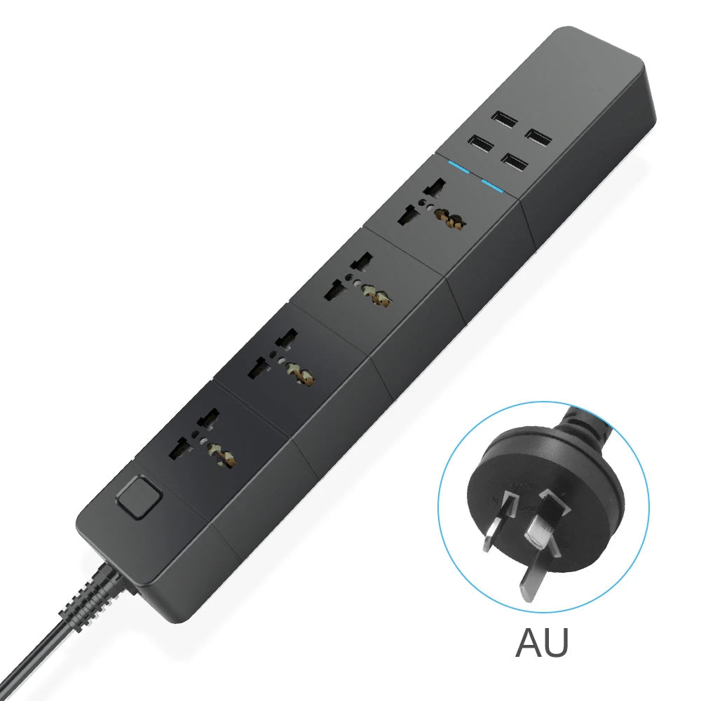 WiFi Smart Power Strip – 4 AC Outlets & 4 USB Ports | 16A Voice Control via Alexa & Google Home | AU Plug