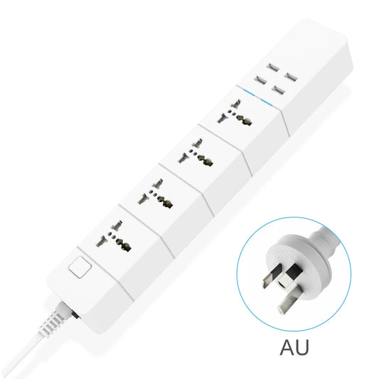 WiFi Smart Power Strip – 4 AC Outlets & 4 USB Ports | 16A Voice Control via Alexa & Google Home | AU Plug