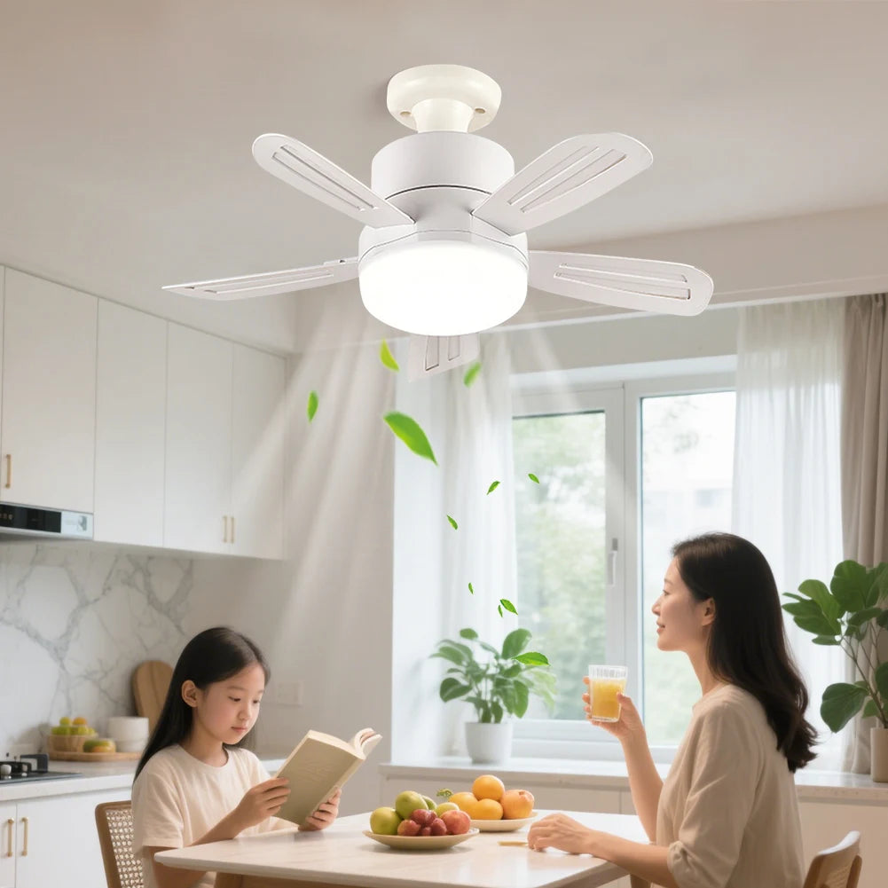 2-in-1 Ceiling Fan with Dimmable LED Light – 3 Speed Settings & Remote Control | Silent Motor | Bedroom, Dining & Living Room