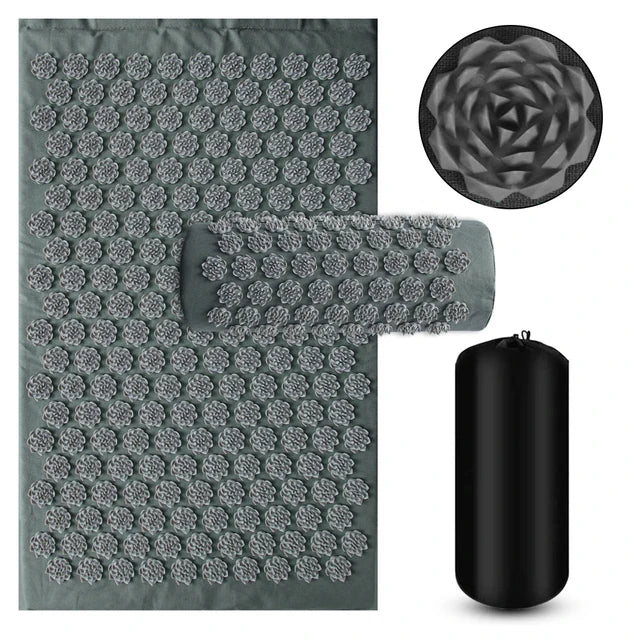 Acupressure Mat & Pillow Set – Yoga & Fitness | Spike Massage for Back, Neck & Foot Relief | Kuznetsov Applicator