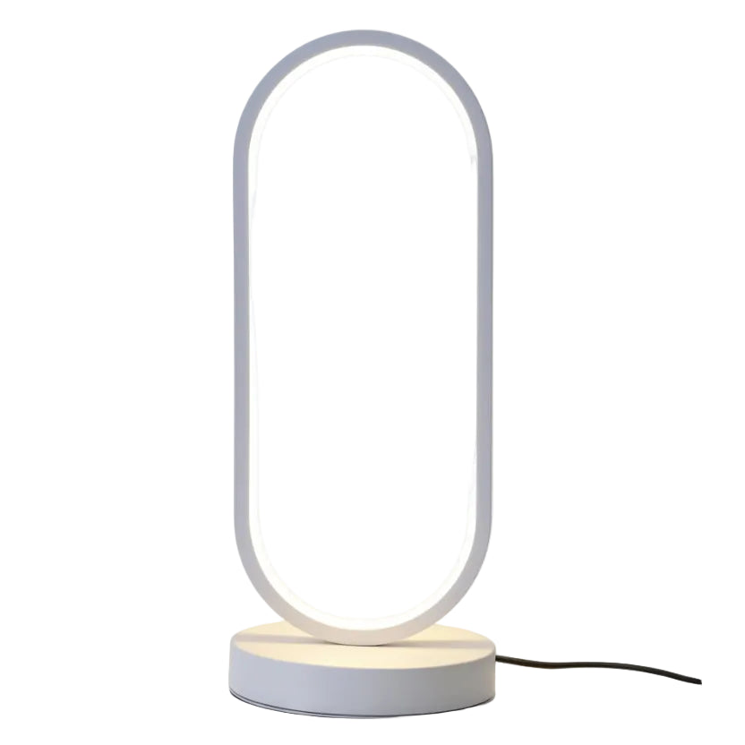 Modern Oval Bedside Lamp — 3 Colour Temperatures, 10 Dimming Levels & 2000mAh Rechargeable Battery