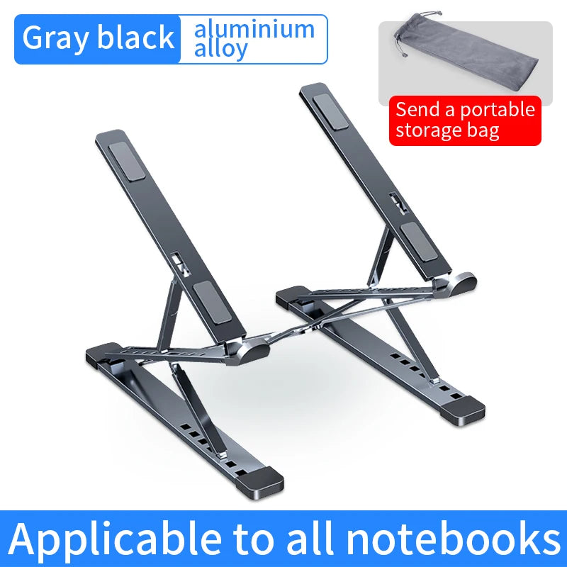 Aluminum Laptop Stand Adjustable Portable Foldable Notebook Holder Cooling