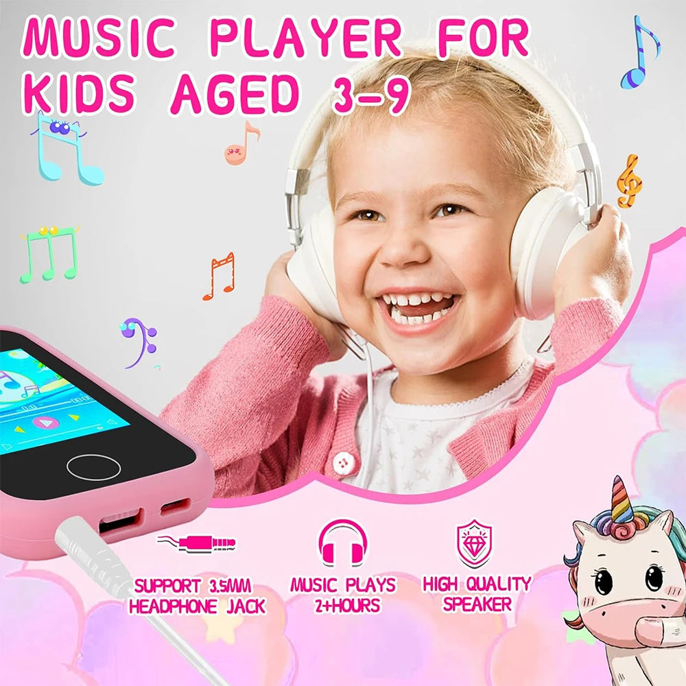 Kids Smart Camera & MP3 Player – Touchscreen | Unicorn Design | Educational Toy for Girls & Boys Age 3–8