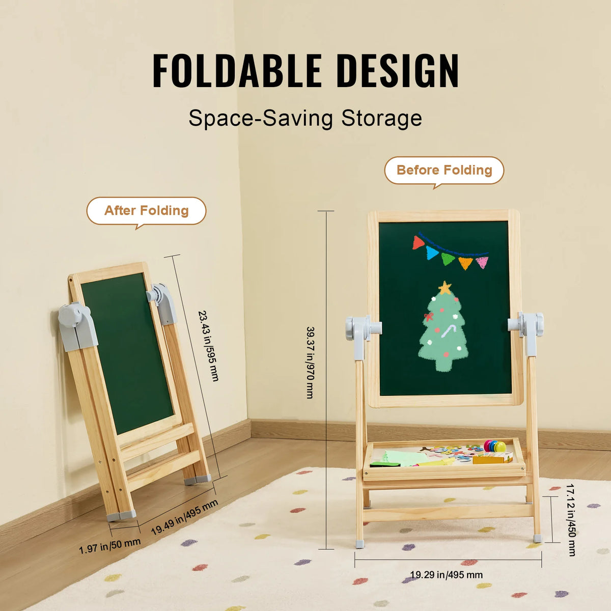 Standing Magnetic Drawing Board Art Easel With Accessories For Kids