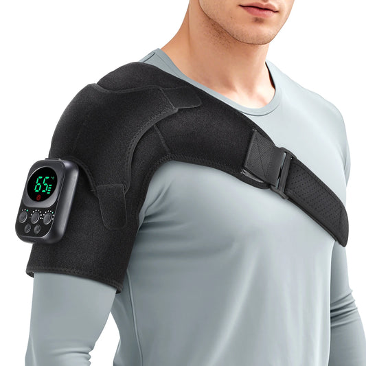 Electric Heated Shoulder Brace – Adjustable Temperature & Vibration | Muscle Relief & Blood Circulation | Men & Women