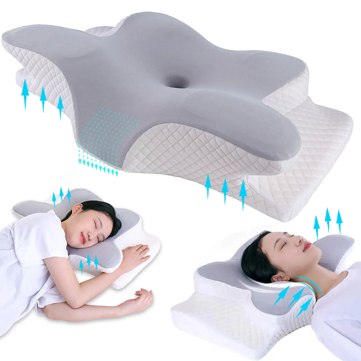 Contour Memory Foam Pillow For Neck Shoulder Support Orthopedic Design