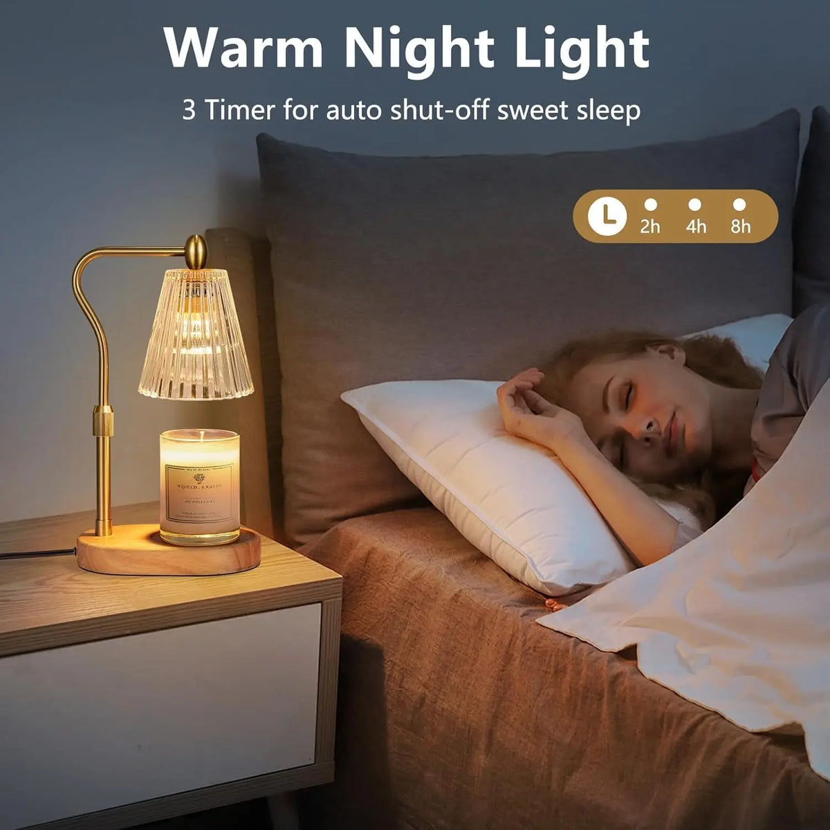 Candle Warmer Lamp With Timer Dimmer Adjustable Height Electric Wax Melter