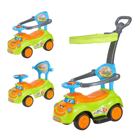 Ride On Push Car With Guardrails Handle Under Seat Storage For Boys Girls