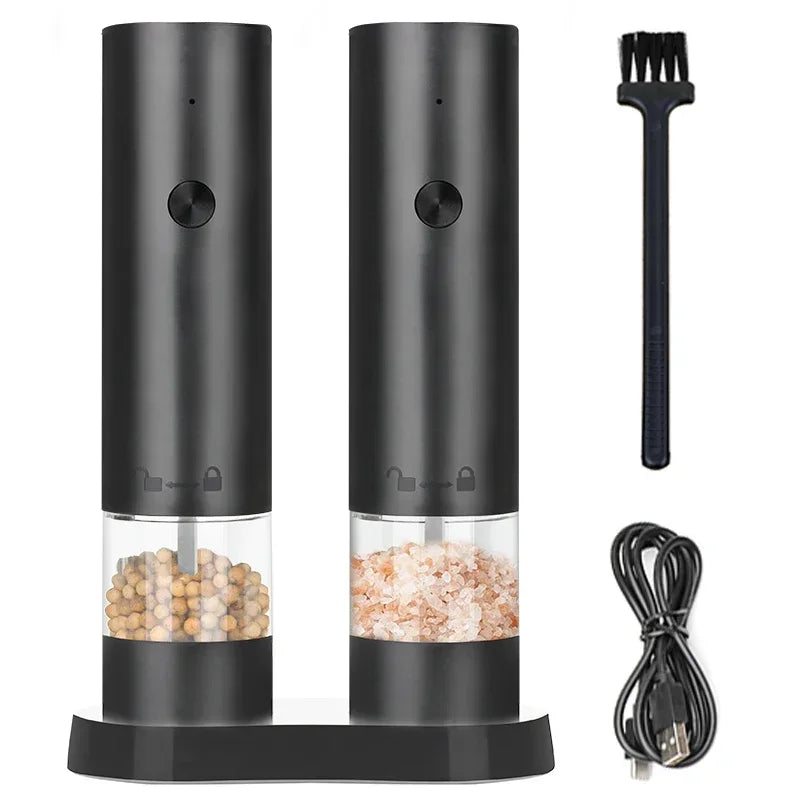 Electric Salt & Pepper Grinder – USB Rechargeable, Adjustable Coarseness, Auto