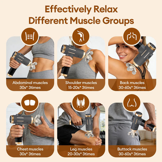 11-in-1 Electric Massage Gun – 99 Speed Levels | High-Frequency Percussion | Deep Tissue Relief for Full Body