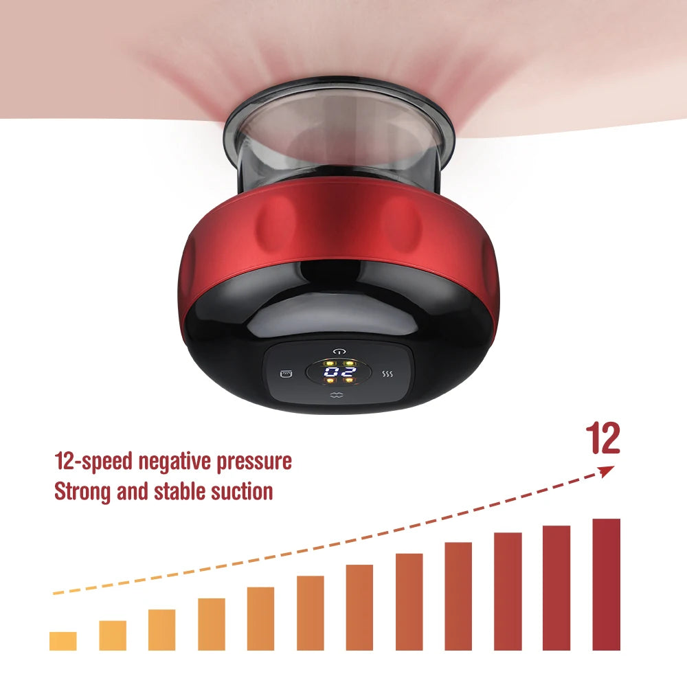 Electric Vacuum Cupping Massager Heated Suction Cups Body Massage Tool