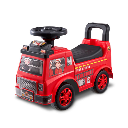 Fire Truck Ride On Push Car With Music Steering Wheel Under Seat Storage