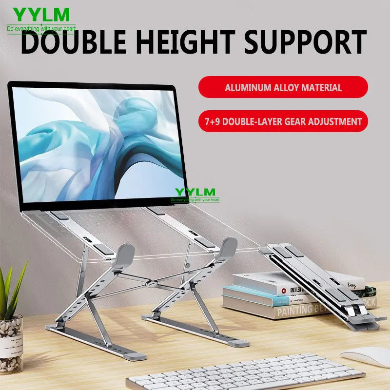 Aluminum Laptop Stand Adjustable Portable Foldable Notebook Holder Cooling