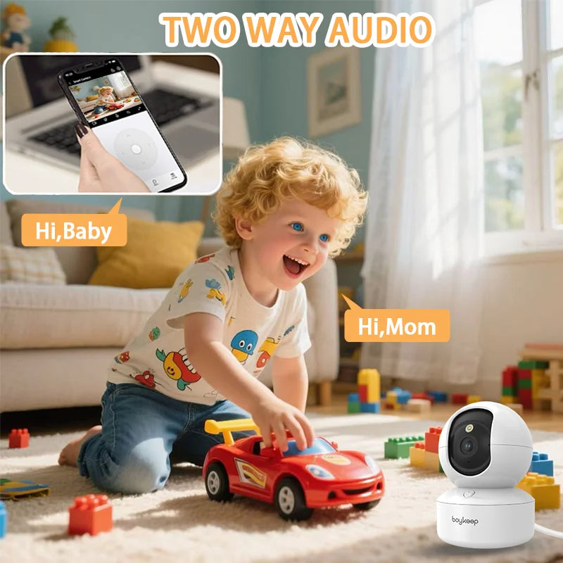Smart WiFi Security Camera 2K Dual Band Indoor 360 PTZ Night Vision Audio