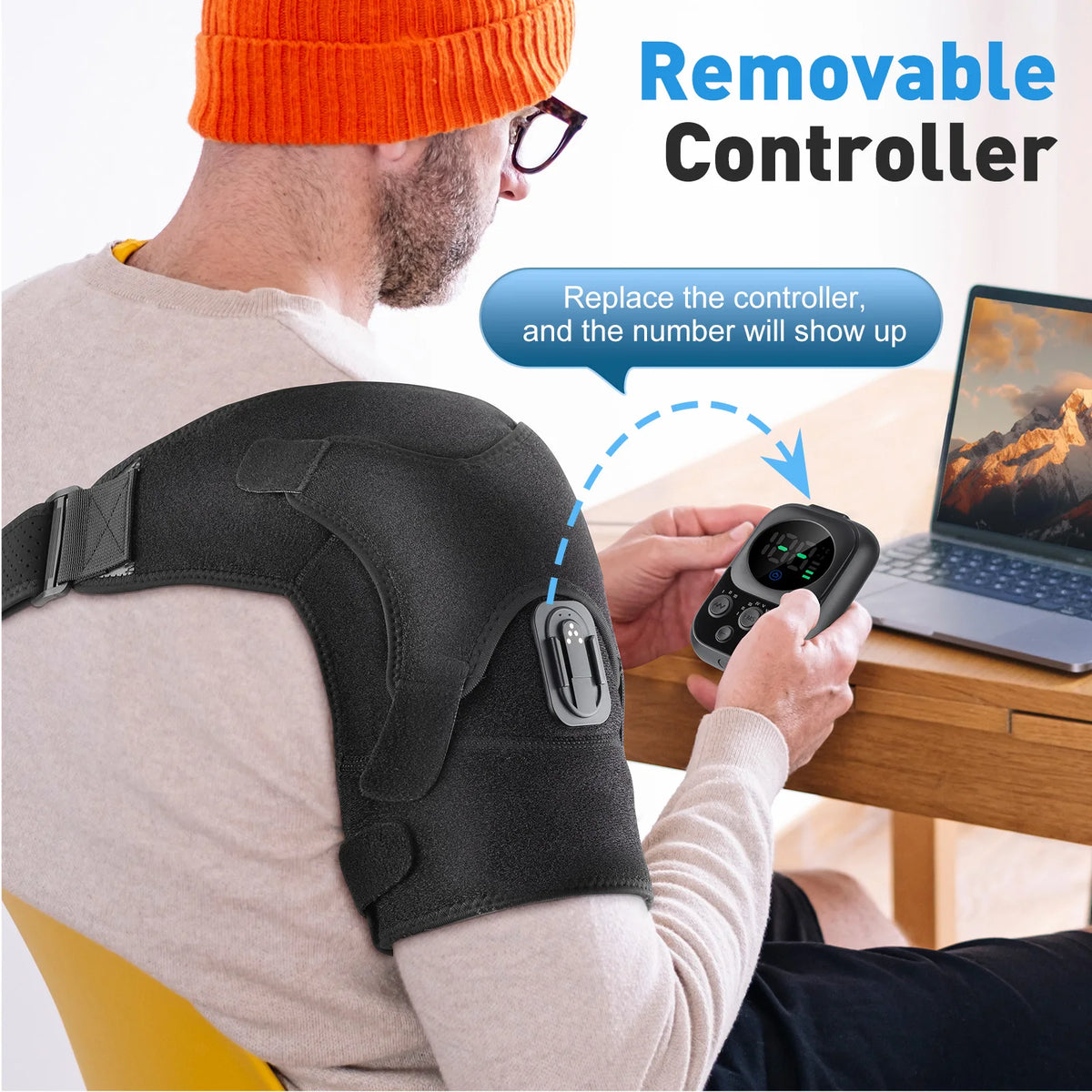 Electric Heated Shoulder Brace – Adjustable Temperature & Vibration | Muscle Relief & Blood Circulation | Men & Women