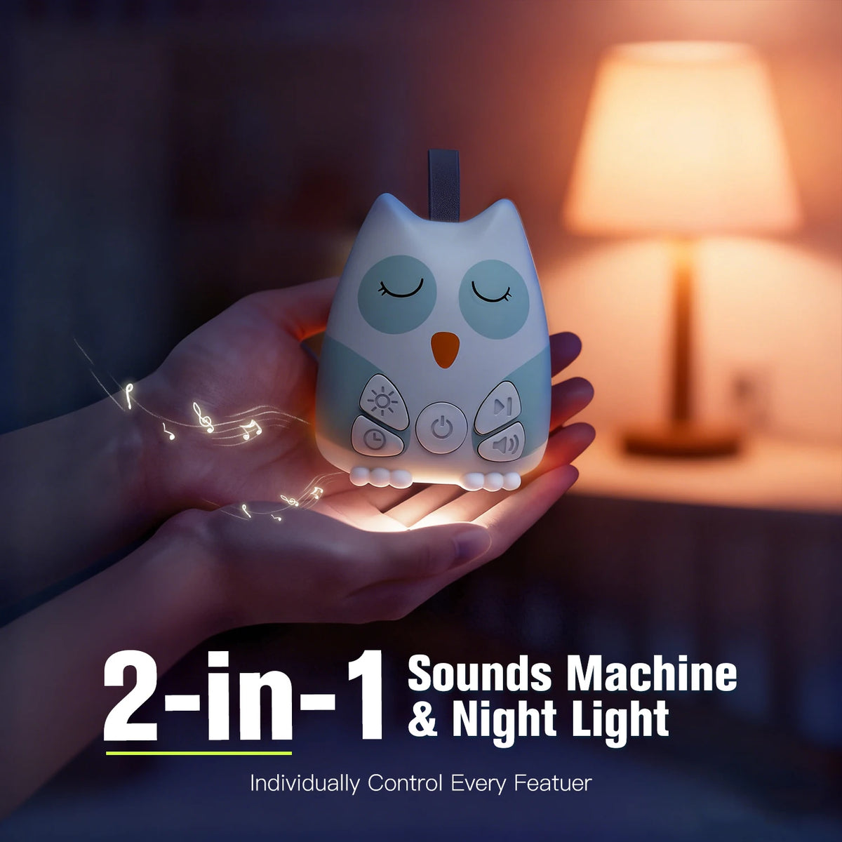 Portable White Noise Machine – 30 Soothing Sounds | Crying Sensor | Night Light | Timer | Rechargeable | Baby & Infant Sleep Aid