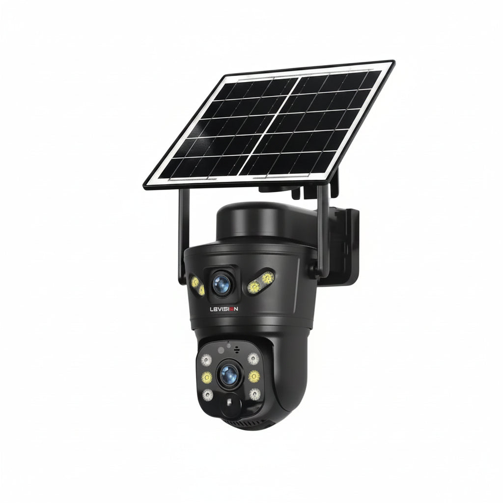 Solar Outdoor Security Camera 8MP Dual Lens – 4G & WiFi | PIR Motion Detection | Night Vision & Battery Powered