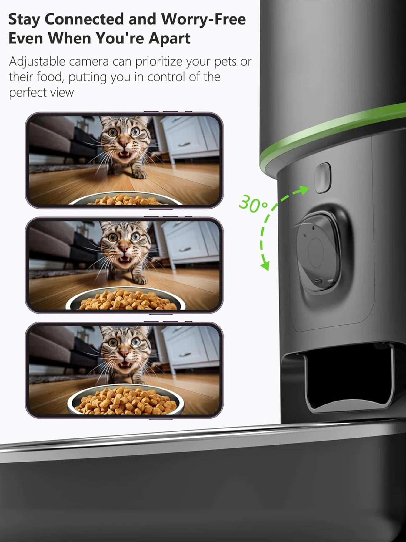 Automatic Pet Feeder with 1080P Camera – 8L Smart Food Dispenser with WiFi App Control & Voice Recorder | Cats & Dogs