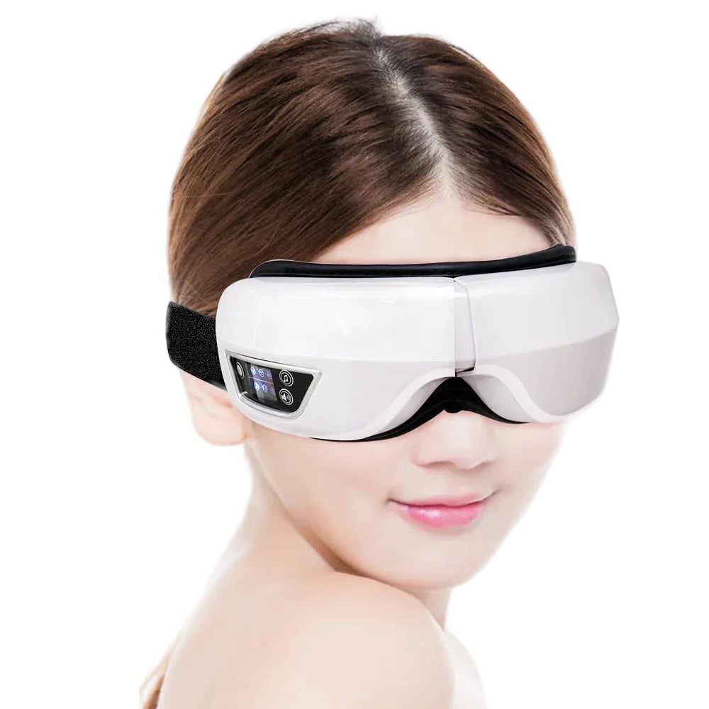 Smart Eye Massager – Airbag Compression, Heat & Vibration | Bluetooth Music | Fatigue Relief & Sleep Aid