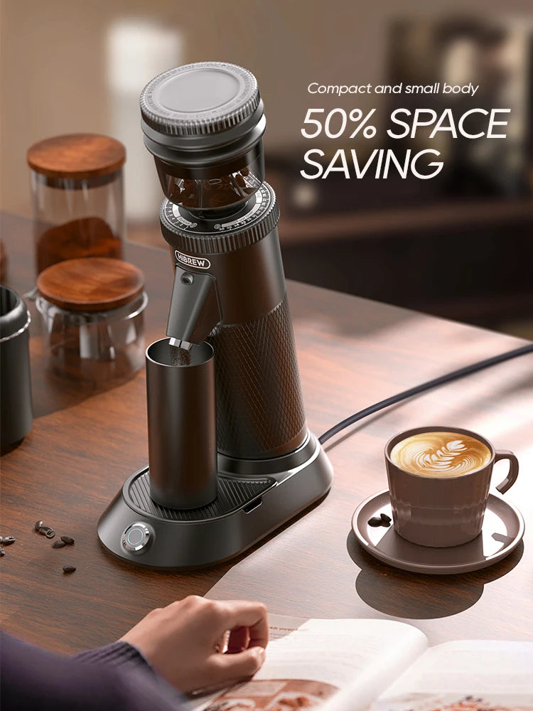 Electric Coffee Grinder 48mm Conical Burr Compact Portable Mill