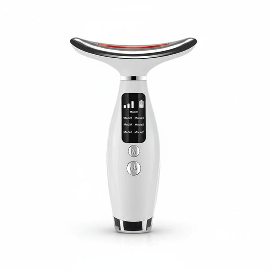 LED Light Therapy Face Neck Massager 7 Colours Vibration Skin Care Tool