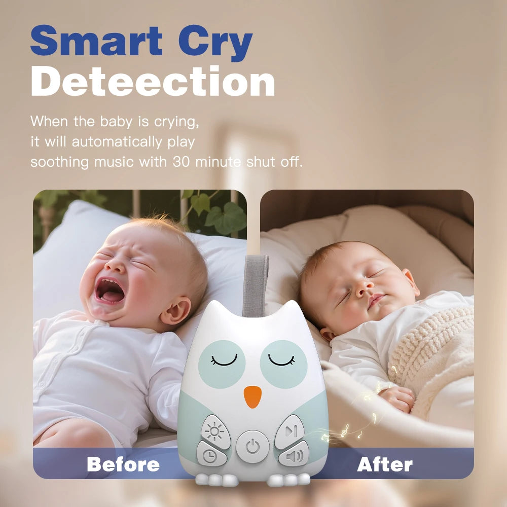 Portable White Noise Machine – 30 Soothing Sounds | Crying Sensor | Night Light | Timer | Rechargeable | Baby & Infant Sleep Aid
