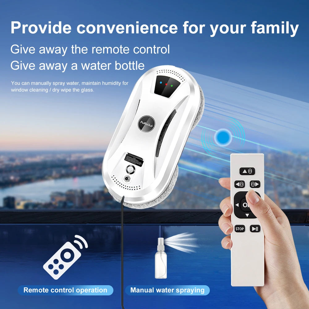 Ultra Thin Robot Window Cleaner Electric Glass Cleaning Robot Remote Control