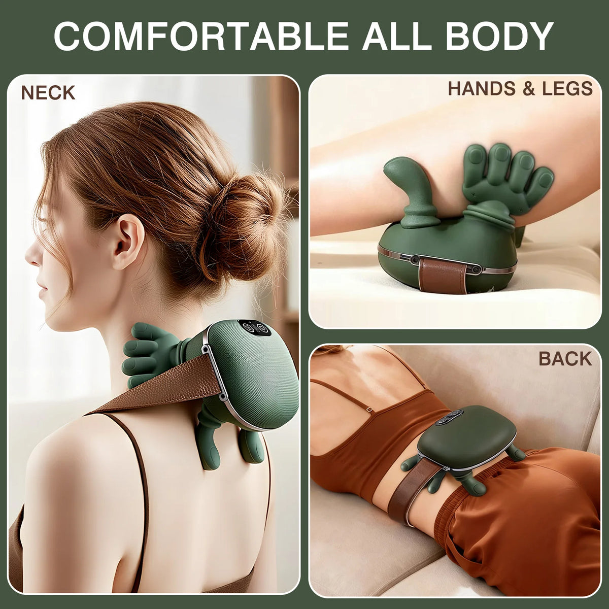 Neck Shoulder Massager With Heat Kneading Wireless 3 Level Body Massage Tool
