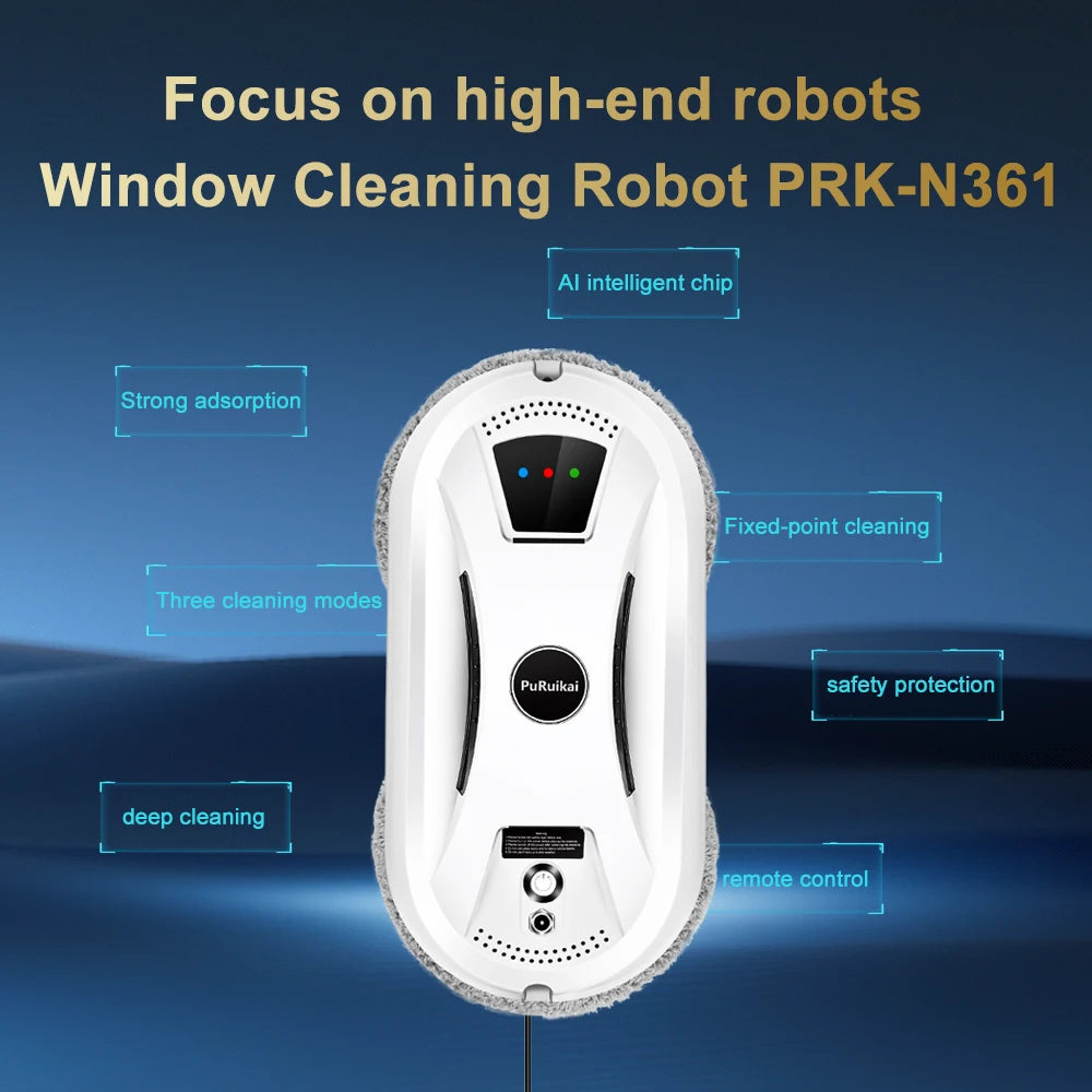 Ultra Thin Robot Window Cleaner Electric Glass Cleaning Robot Remote Control
