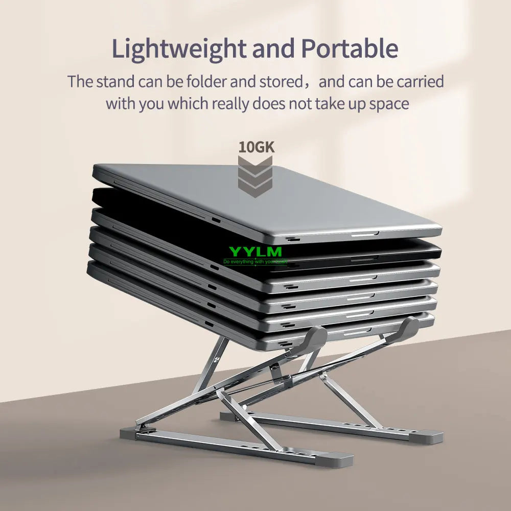 Aluminum Laptop Stand Adjustable Portable Foldable Notebook Holder Cooling