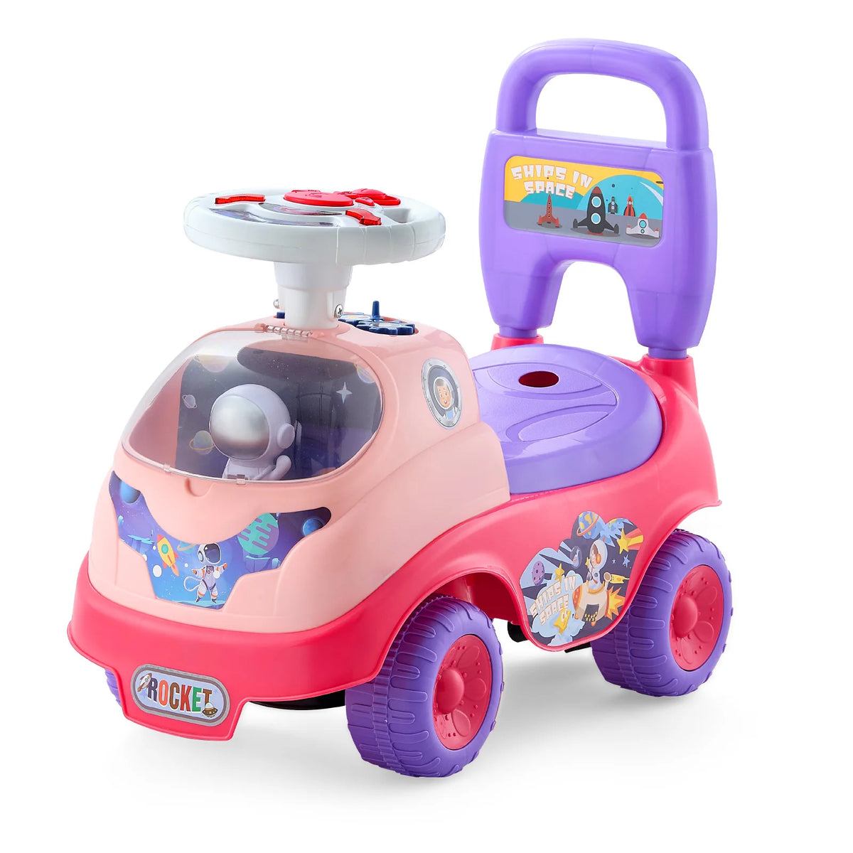 Ride On Push Car With Horn Music Under Seat Storage For Toddlers Girls