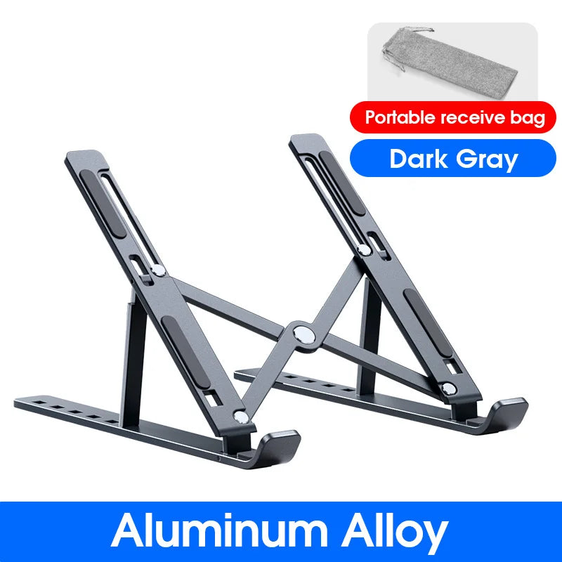 Aluminum Laptop Stand Adjustable Portable Foldable Notebook Holder Cooling