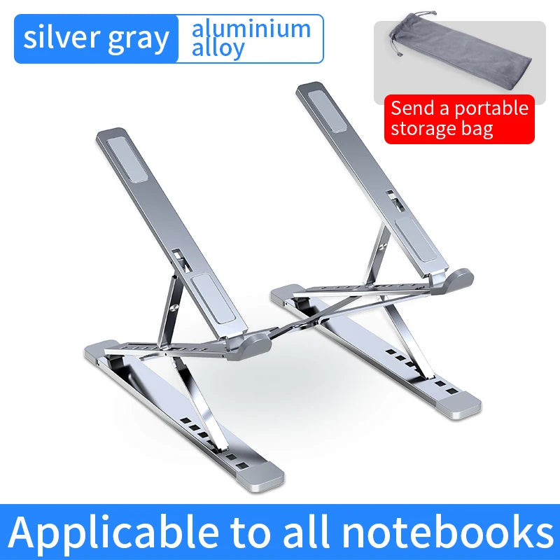 Aluminum Laptop Stand Adjustable Portable Foldable Notebook Holder Cooling