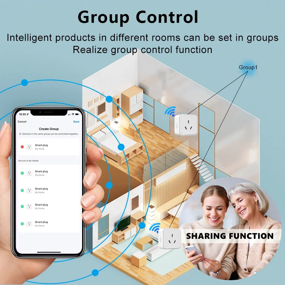 WiFi Smart Plug with Power Monitor – 16A AU Plug | Alexa & Google Home Compatible | Energy Monitoring & Timer