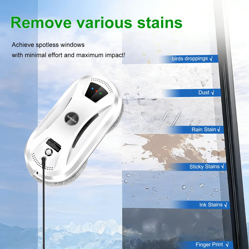 Ultra Thin Robot Window Cleaner Electric Glass Cleaning Robot Remote Control