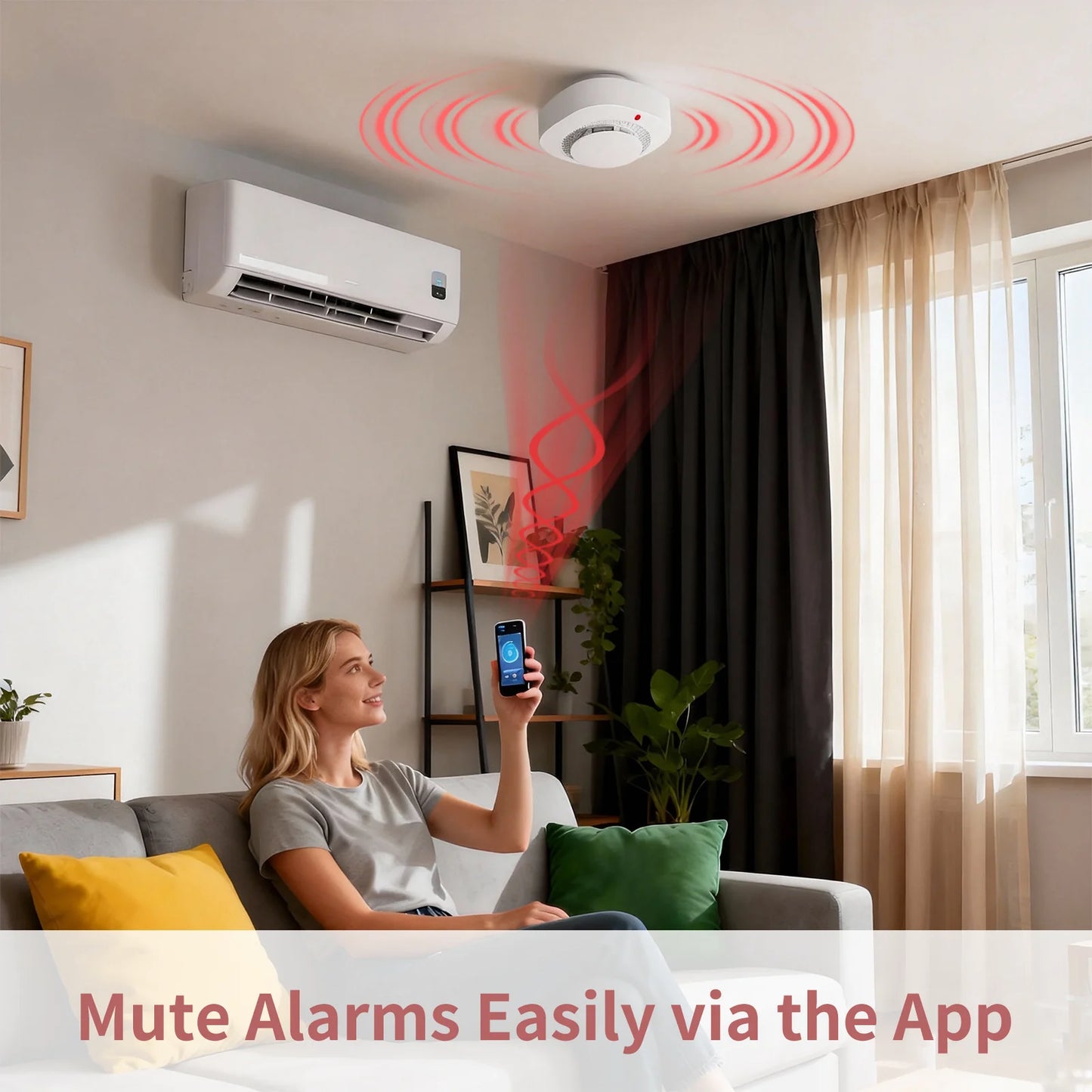 WiFi Smoke Detector with App Alerts – Photoelectric Sensor | Home & Kitchen | Tuya Smart Compatible