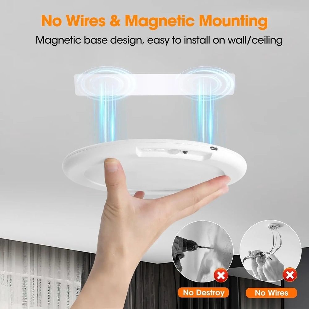 Magnetic Motion Sensor LED Light Rechargeable White