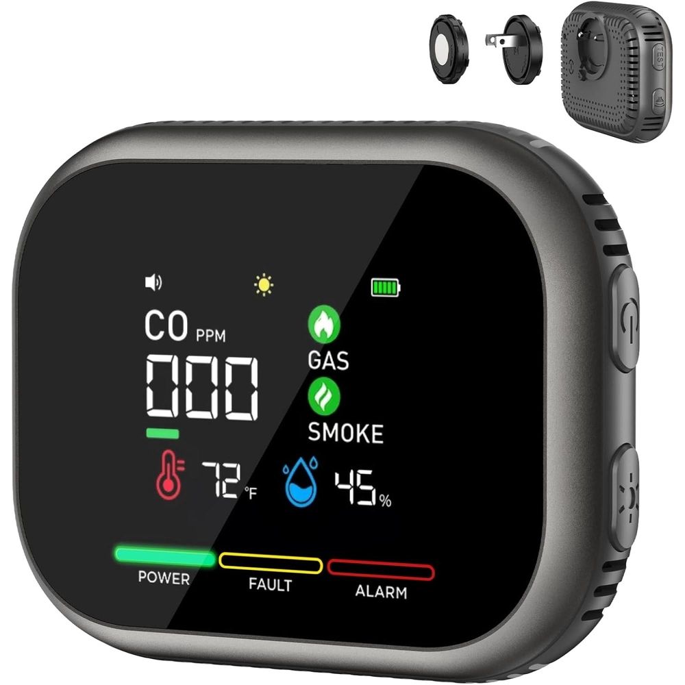 6 in 1 Portable Gas Detector with Alarm and 2.8 Inch Screen