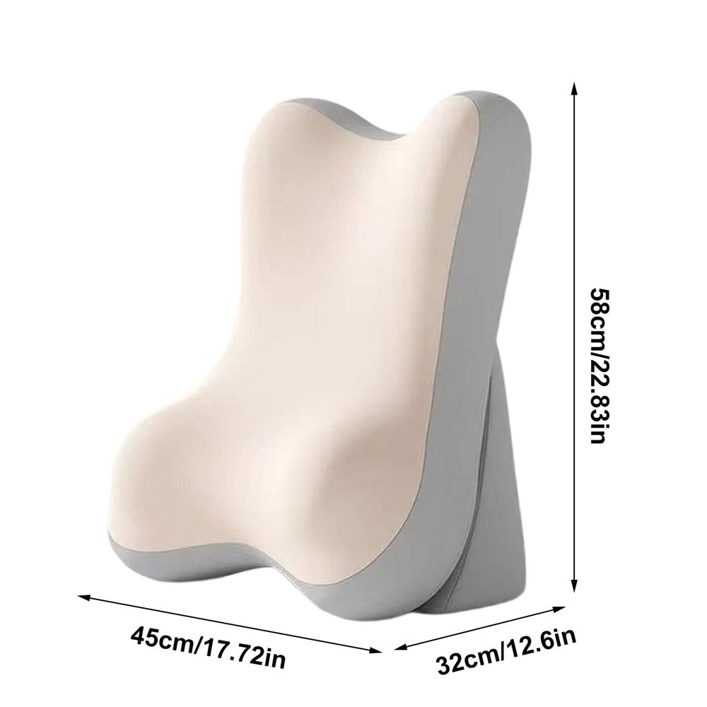Adjustable Bed Backrest Reading Pillow Grey Beige 58 x 45 x 32cm