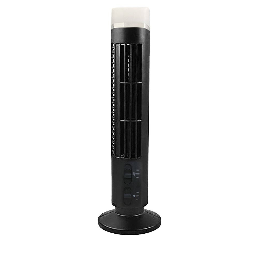 Bladeless USB Tower Fan 13 Inch 2 Speeds Black