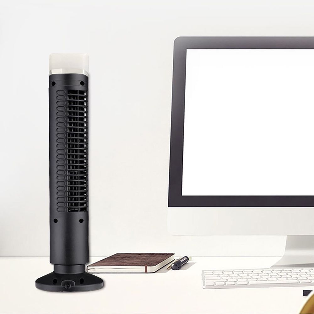 Bladeless USB Tower Fan 13 Inch 2 Speeds Black